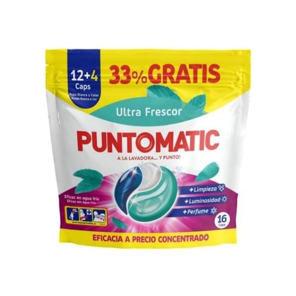 Puntomatic detergente ultra frescor 12+4 capsulas GRATIS