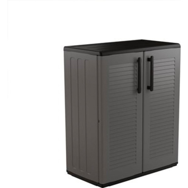 Armario bajo de polipropileno, gris oscuro, 68 x 37 x 84 cm